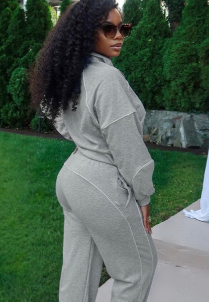 Gray Perfect Line up 2pc set (Plus Size)